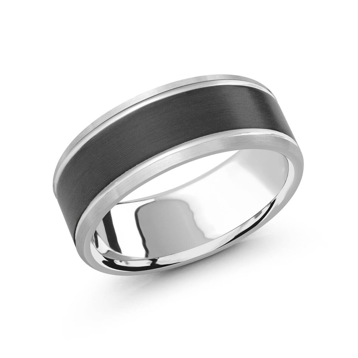 Mardini 8mm Men's Wedding Band in 14K White Gold MRDA-072-8W