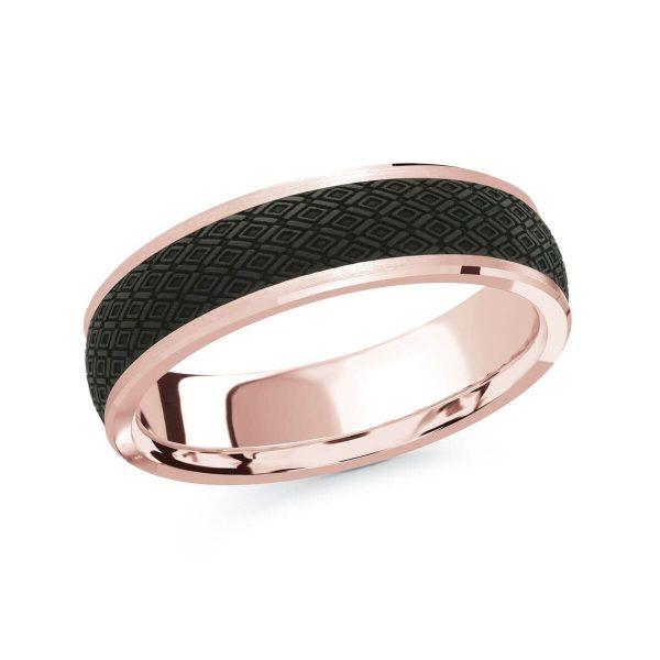 Mardini 6mm Men's Wedding Band in 14K Pink Gold MRDA-073-6P