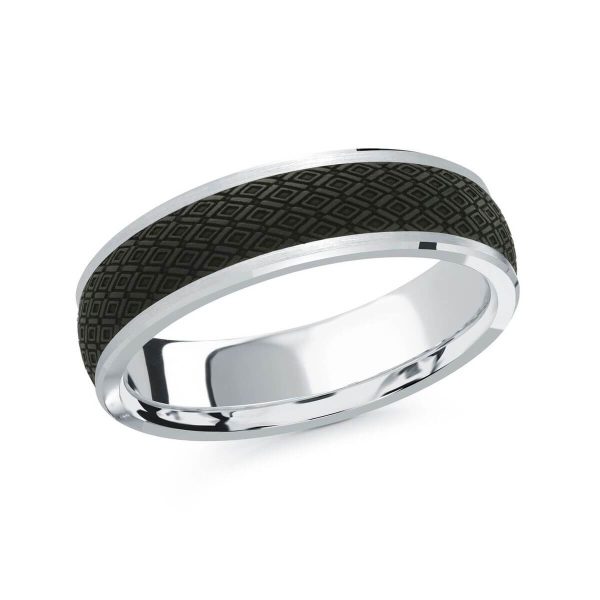 Mardini 6mm Men's Wedding Band in 14K White Gold MRDA-073-6W