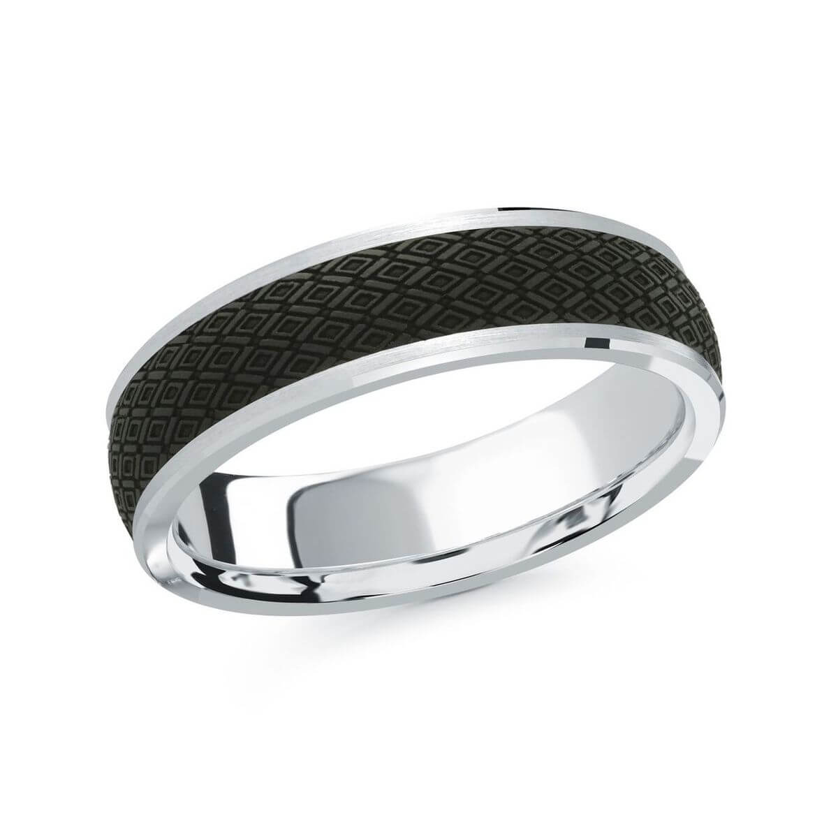 Mardini 6mm Men's Wedding Band in 14K White Gold MRDA-073-6W