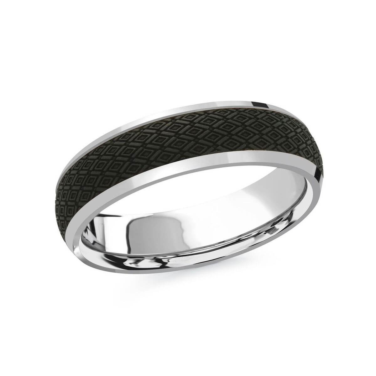 Mardini 6mm Men's Wedding Band in 14K White Gold MRDA-074-6W