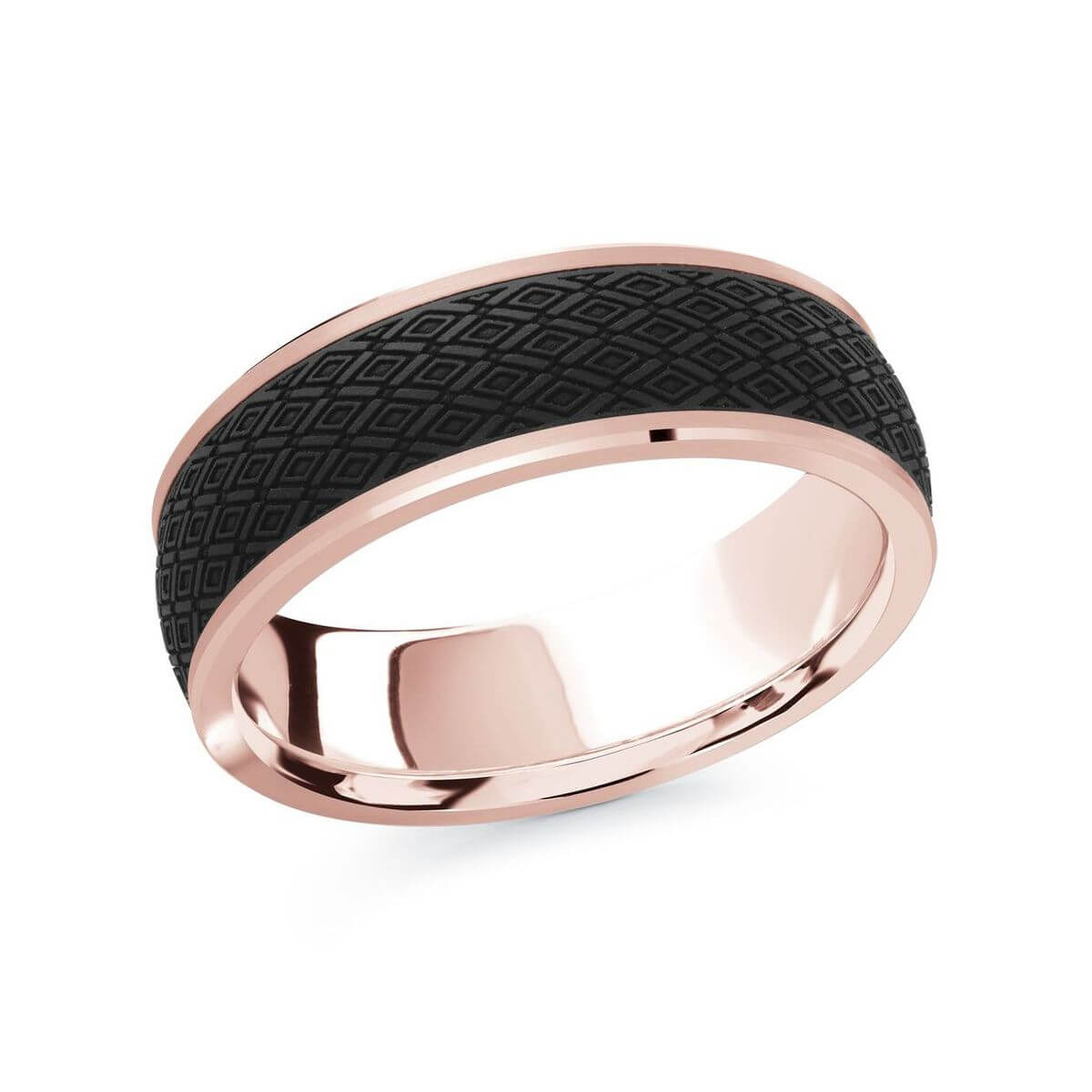 Mardini 7mm Men's Wedding Band in 14K Pink Gold MRDA-077-7P