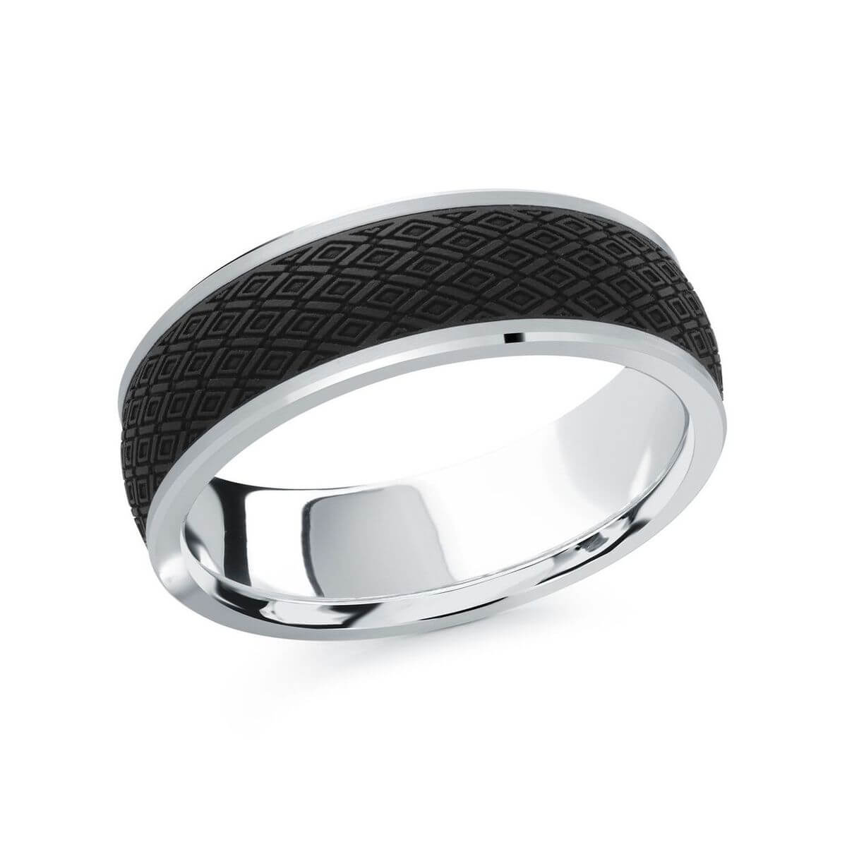 Mardini 7mm Men's Wedding Band in 14K White Gold MRDA-077-7W