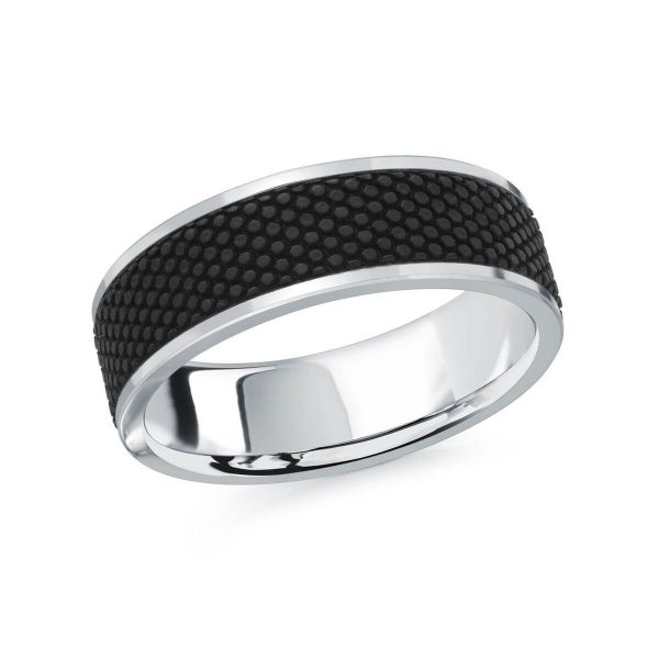 Mardini 7mm Men's Wedding Band in 14K White Gold MRDA-082-7W