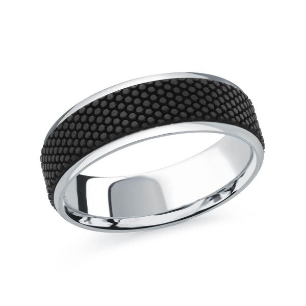 Mardini 7mm Men's Wedding Band in 14K White Gold MRDA-083-7W