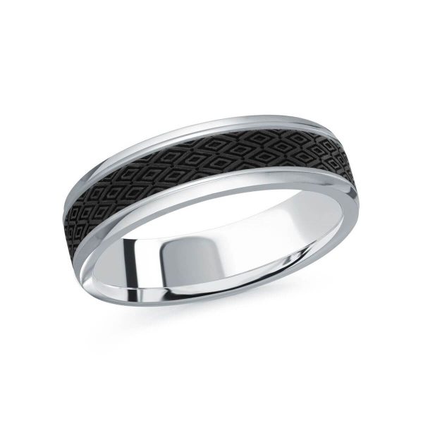 Mardini 6mm Men's Wedding Band in 14K White Gold MRDA-085-6W