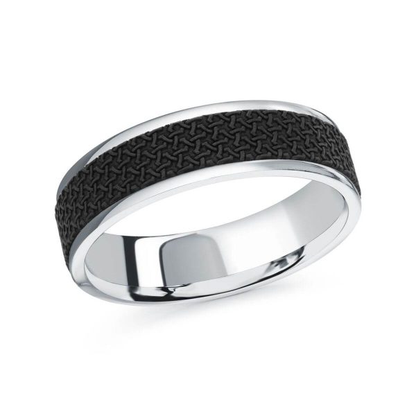 Mardini 6mm Men's Wedding Band in 14K White Gold MRDA-087-6W