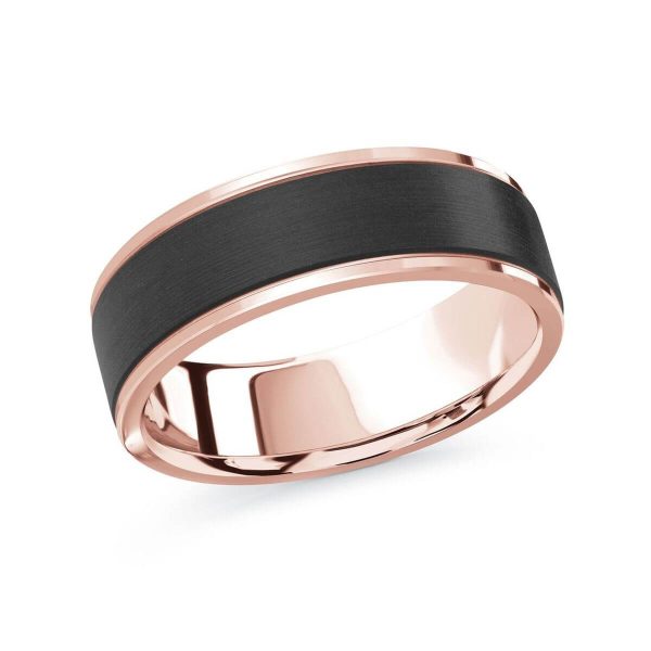 Mardini 7mm Men's Wedding Band in 14K Pink Gold MRDA-089-7P