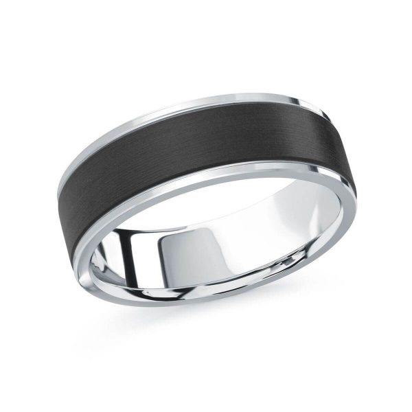 Mardini 7mm Men's Wedding Band in 14K White Gold MRDA-089-7W