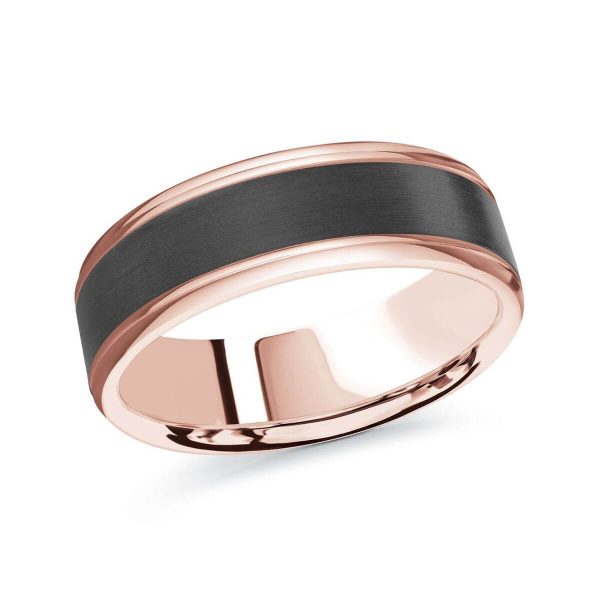Mardini 7mm Men's Wedding Band in 14K Pink Gold MRDA-095-7P