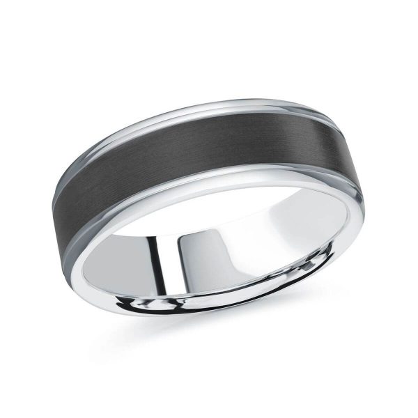 Mardini 7mm Men's Wedding Band in 14K White Gold MRDA-095-7W