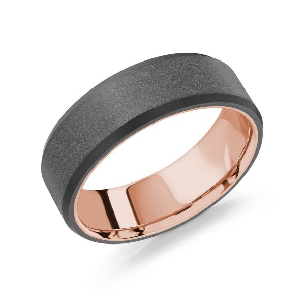 Mardini 7mm Men's Wedding Band in 14K Pink Gold MRDA-101-7P