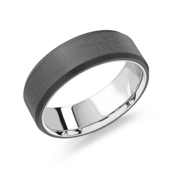 Mardini 7mm Men's Wedding Band in 14K White Gold MRDA-101-7W