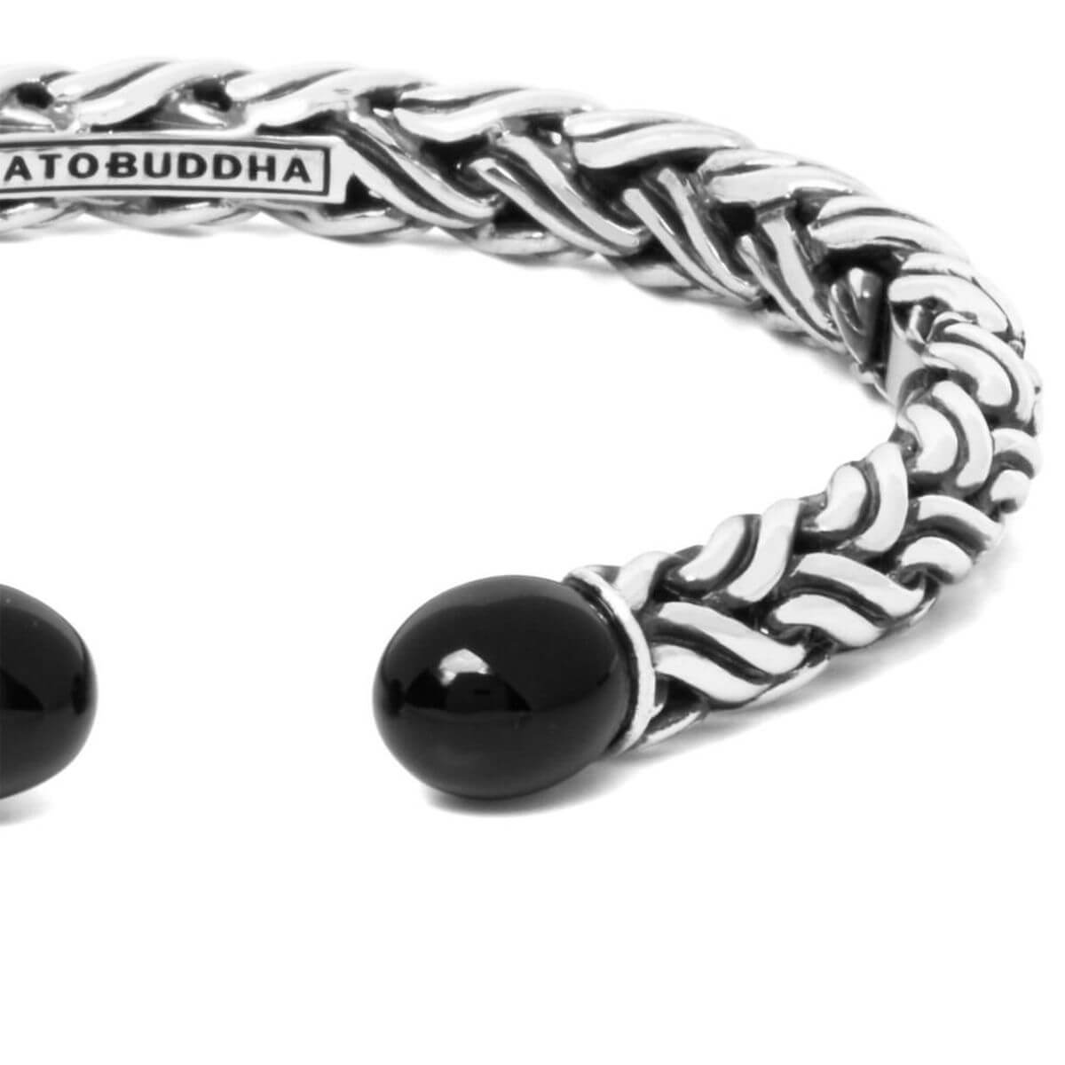 Katja Torque Bleck Stone Silver Bracelet 079 3