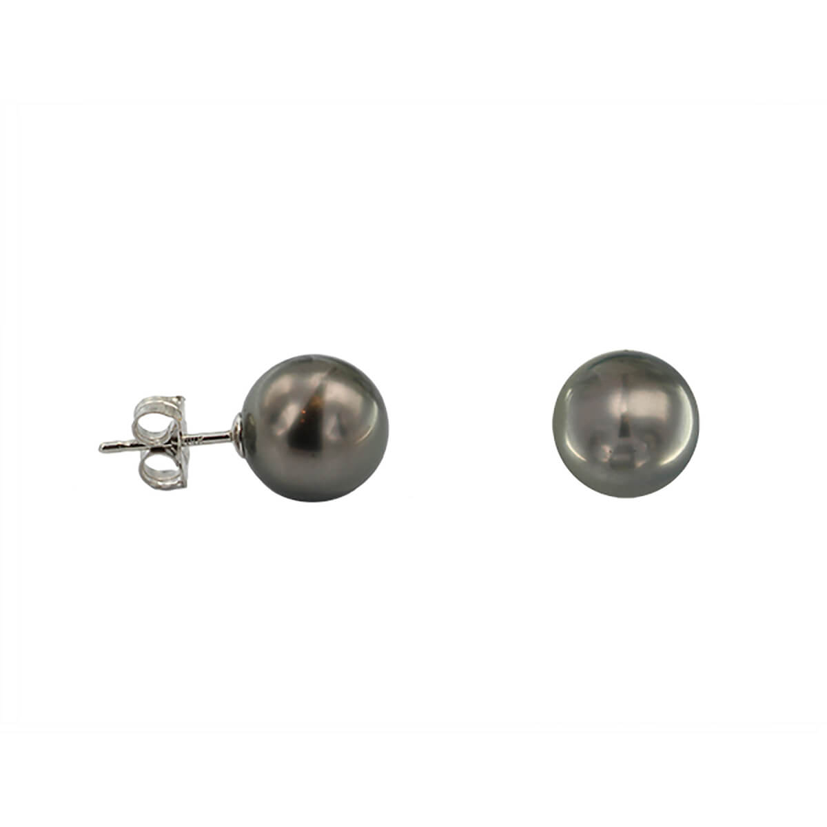 14K White Gold 9-9.5mm Tahitian Pearl Stud Earrings ET35892-E