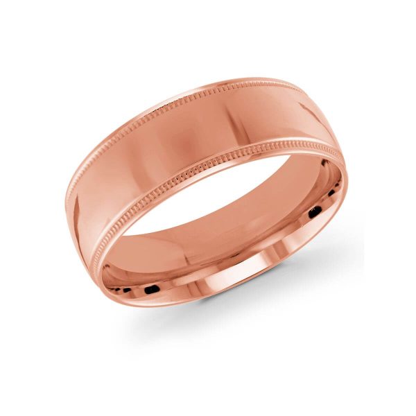 Malo 8mm Men's Wedding Band in 10K Pink Gold J-209-08PG
