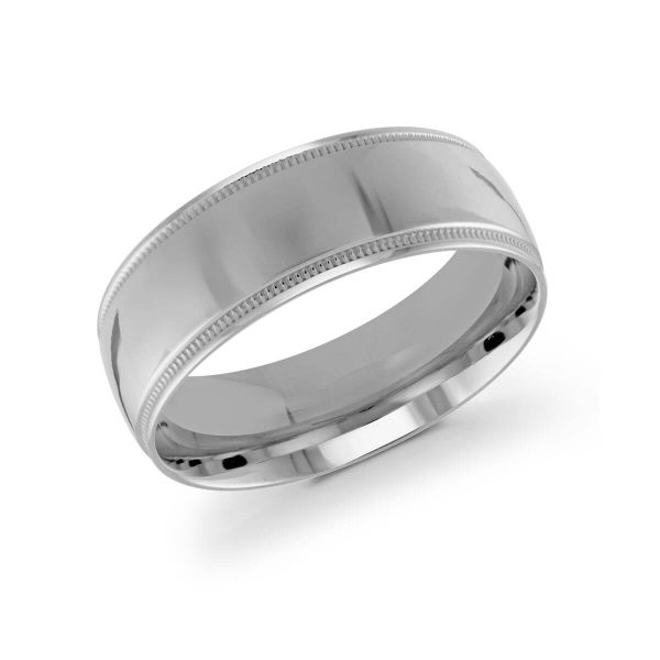 Malo 8mm Men's Wedding Band in 10K White Gold J-209-08WG