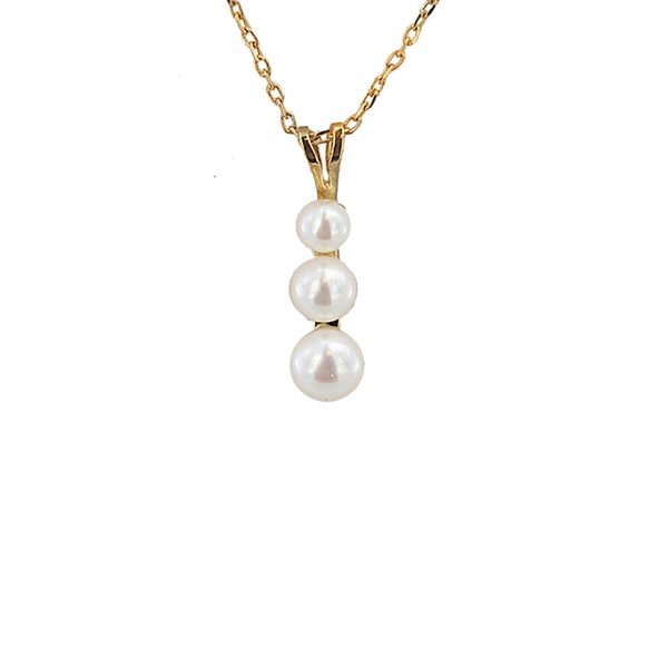 10K Yellow Gold 4-5.5mm Fresh Water White Pearl Necklace JC12888Y