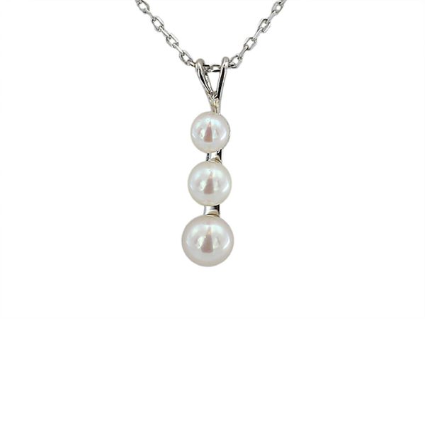 10K White Gold 4-5.5mm Fresh Water White Pearl Necklace JC12888W