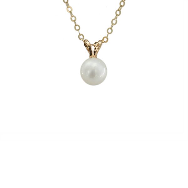14kt Yellow Gold 6-7mm Fresh Water White Pearl Necklace JCS167