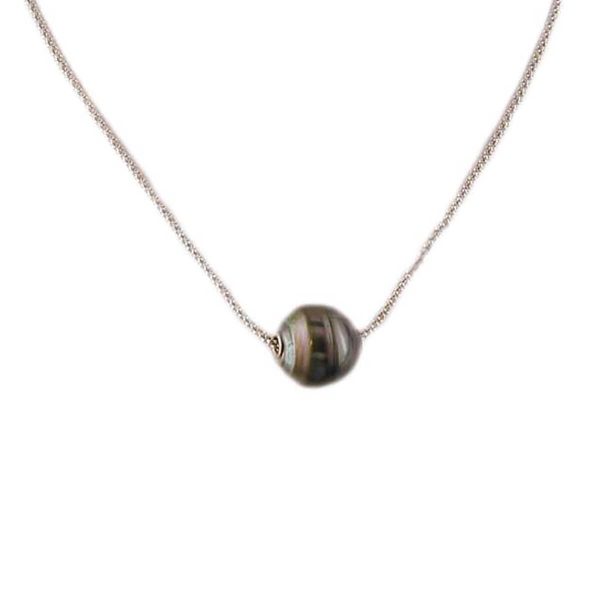 Silver 14mm Tahitian Pearl Necklace NT56762E18