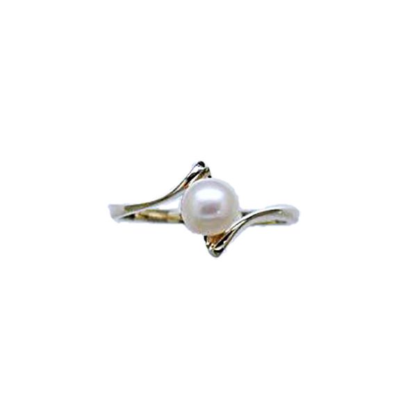 10K Yellow Gold 5-6mm Fresh Water White Pearl Ring RC1639