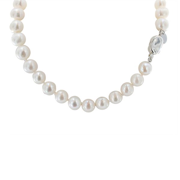 Silver 10-11mm Fresh Water White Pearl Necklace S55260W18