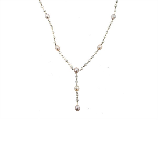 14K Yellow Gold 3-7mm Fresh Water MultiColor Pearl Necklace VF44028M-16