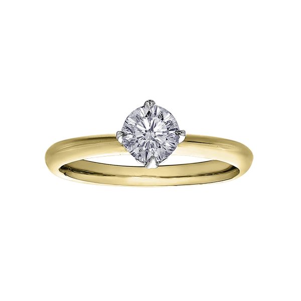 Maple Leaf Diamonds 18K White & Yellow Gold Diamond Round cut Solitaire Engagement Ring R10050YW