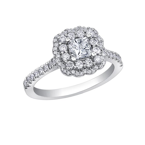 Maple Leaf Diamonds 18K White Gold Diamond Princess Cut Engagement Ring R30880WG/100-18 3