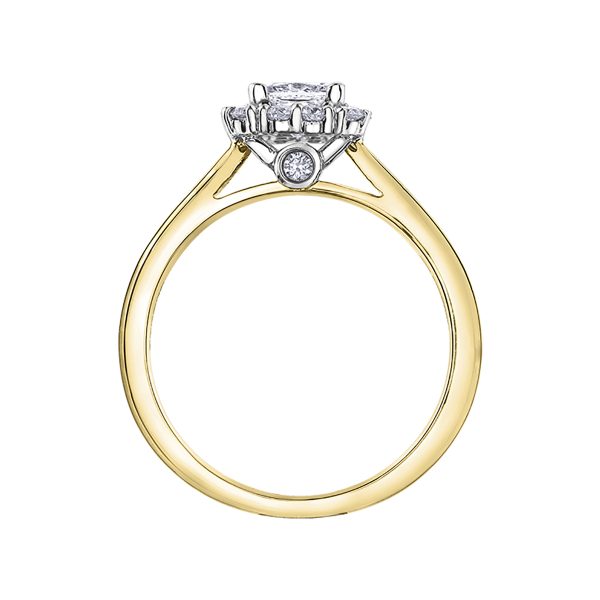 Maple Leaf Diamonds 18K White & Yellow Gold Diamond Princess Cut Engagement Ring R31054YW/85-18 2