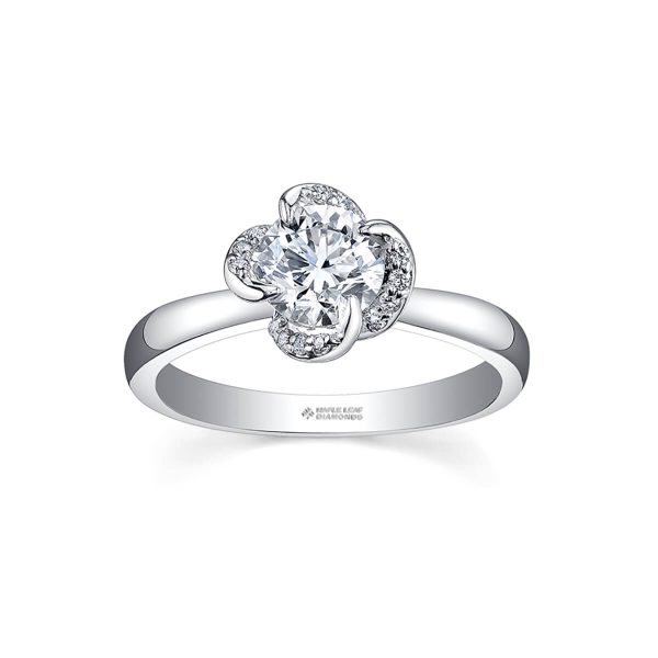 Maple Leaf Diamonds 18K White Gold Diamond Round Brilliant-Cut Engagement Ring R3712WG/40-18