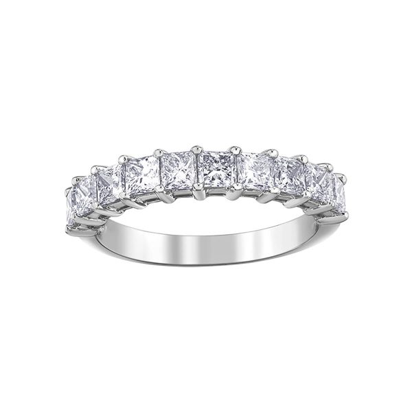Maple Leaf Diamonds 18K White Gold Diamond Princess Cut Wedding Band R50K31WG/150-18